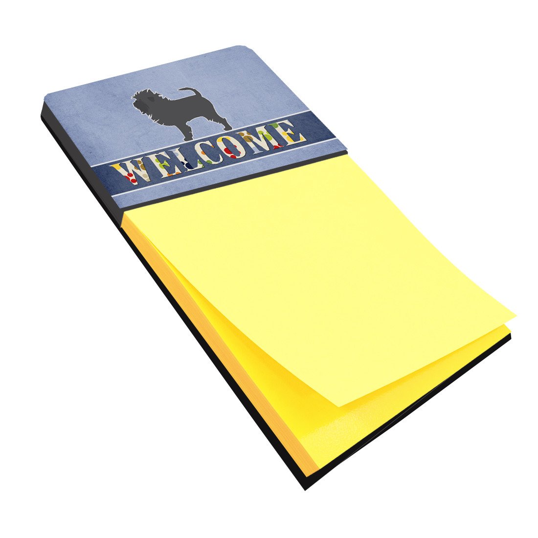 Affenpinscher Welcome Watercolor Sticky Note Holder Refillable Dispenser Desk Accessory 3x3 Pad Gift