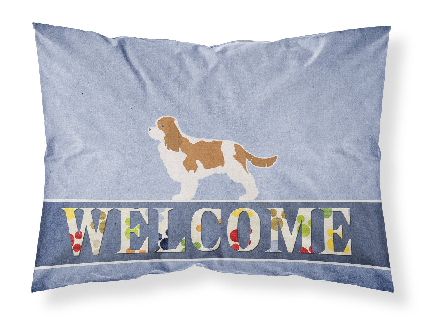 Cavalier King Charles Spaniel Welcome Standard Pillowcase Lightweight Super Soft Easy Care Decorative Artwork Pillowcase, Standard