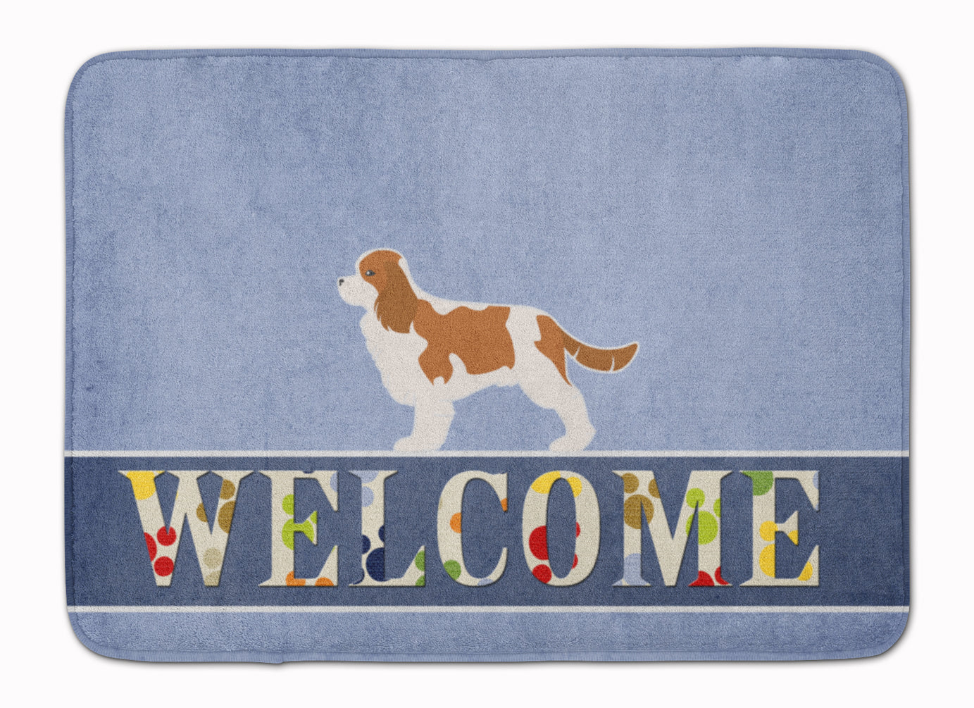 Cavalier King Charles Spaniel Welcome Memory Foam Kitchen Mat Machine Washable Anti-Fatigue Cushion Comfort Bath or Kitchen Rug