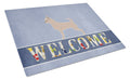 Chihuahua Welcome Cutting Board Tempered Glass Kitchen Cutting Surface, Heat Resistant Chopping, Non-Slip Feet, Food Prep & Serving