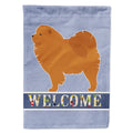 Chow Chow Welcome House Flag 28x40 Porch Sleeve Pole Decorative Outside Yard Banner Artwork Wall Hanging, Polyester