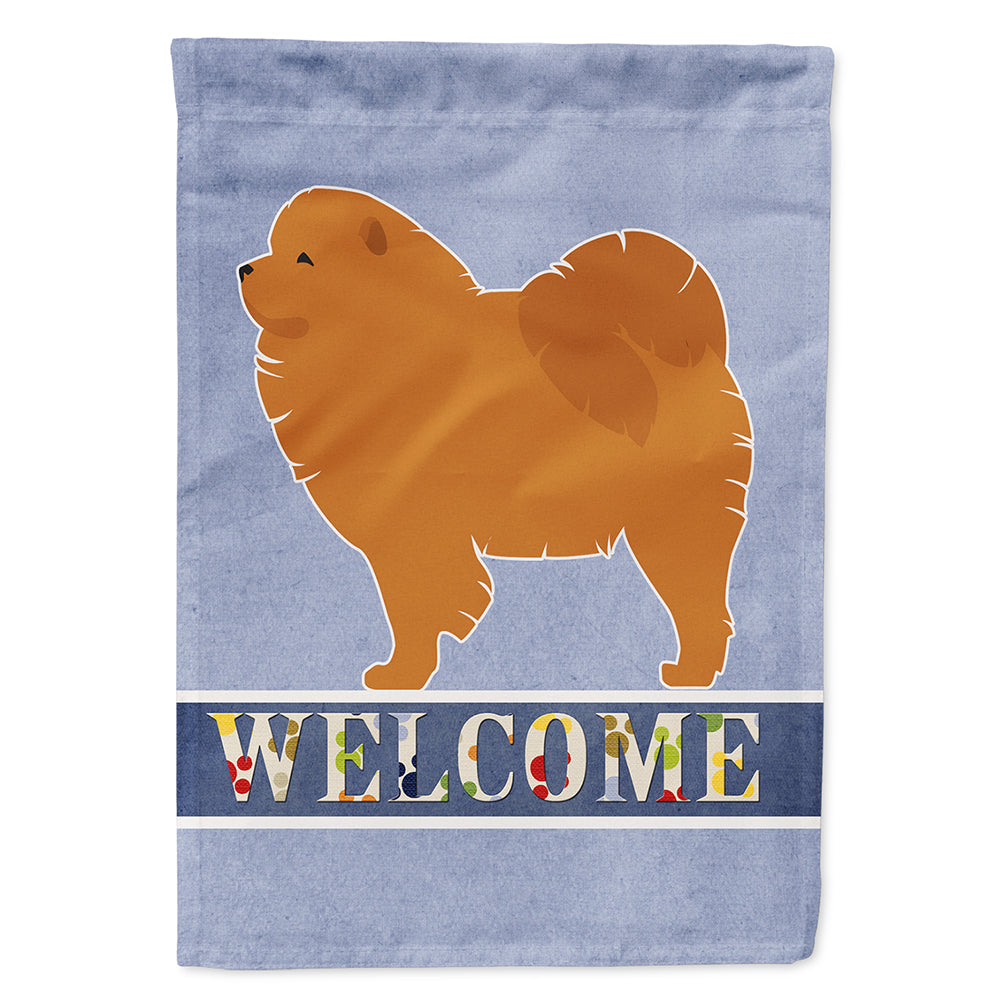 Chow Chow Welcome House Flag 28x40 Porch Sleeve Pole Decorative Outside Yard Banner Artwork Wall Hanging, Polyester