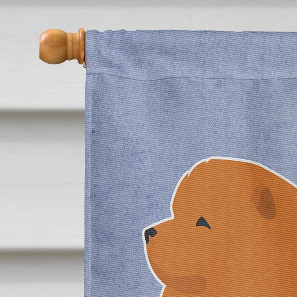 Chow Chow Welcome House Flag 28x40 Porch Sleeve Pole Decorative Outside Yard Banner Artwork Wall Hanging, Polyester