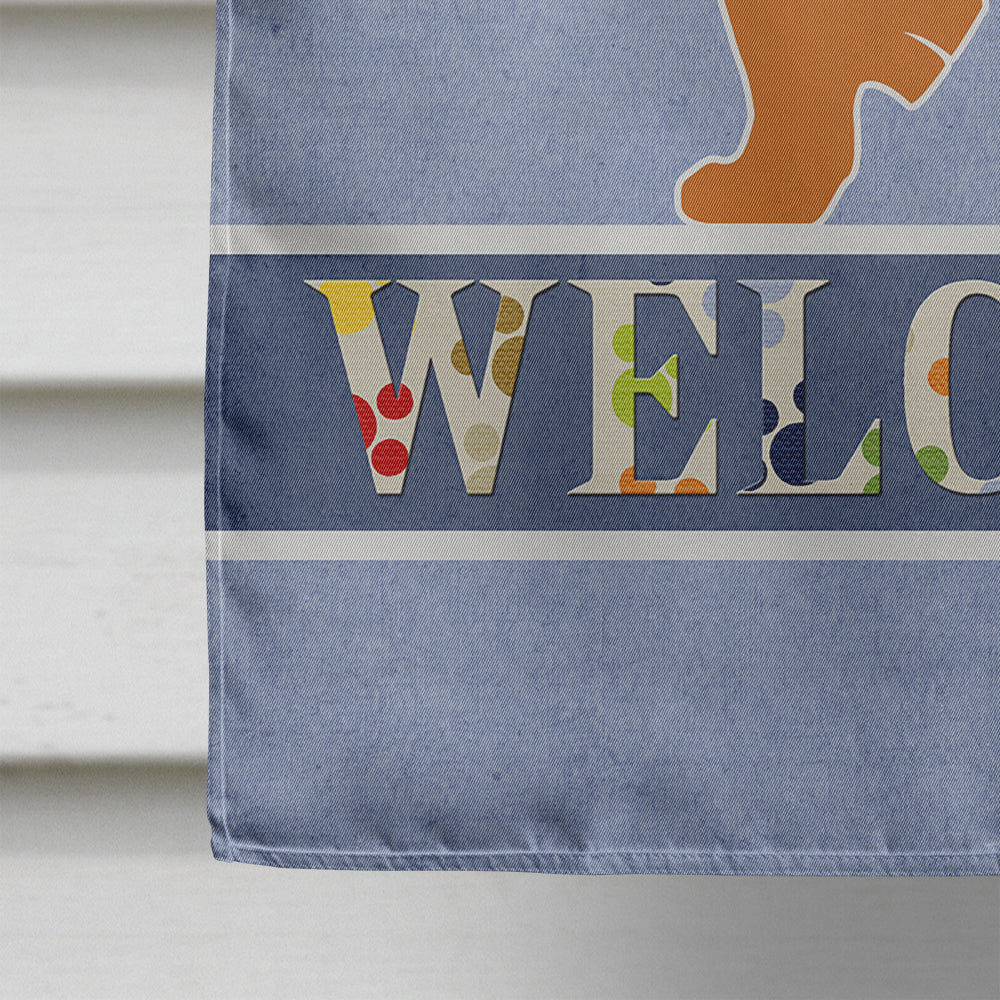 Chow Chow Welcome House Flag 28x40 Porch Sleeve Pole Decorative Outside Yard Banner Artwork Wall Hanging, Polyester