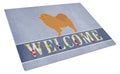 Chow Chow Welcome Cutting Board Tempered Glass Kitchen Cutting Surface, Heat Resistant Chopping, Non-Slip Feet, Food Prep & Serving