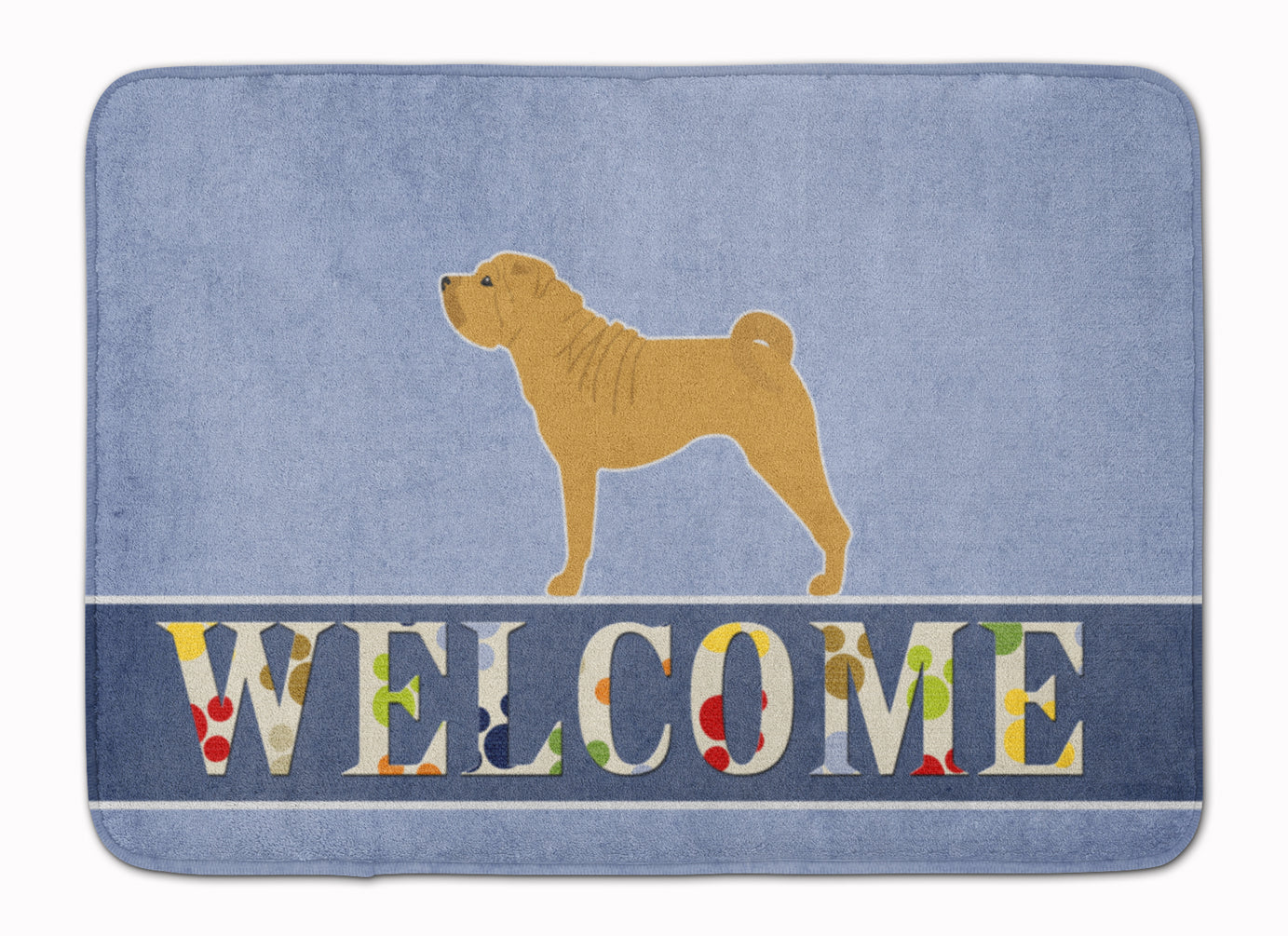 Shar Pei Merry Welcome Memory Foam Kitchen Mat Machine Washable Anti-Fatigue Cushion Comfort Bath or Kitchen Rug