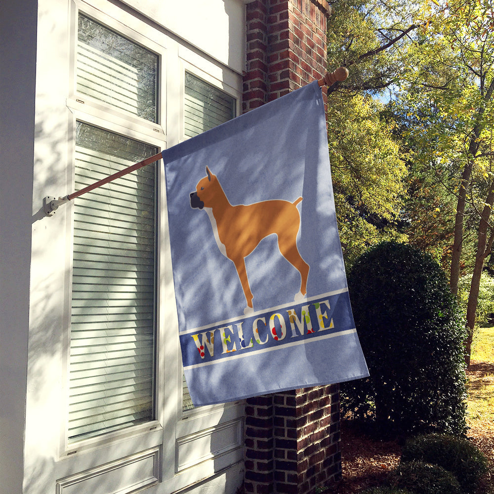 Boxer Welcome House Flag 28x40 Porch Sleeve Pole Decorative Outside Yard Banner Artwork Wall Hanging, Polyester