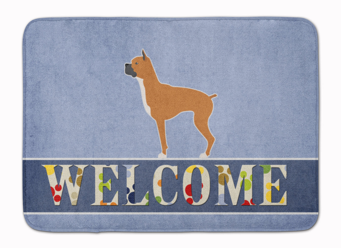 Boxer Welcome Memory Foam Kitchen Mat Machine Washable Anti-Fatigue Cushion Comfort Bath or Kitchen Rug