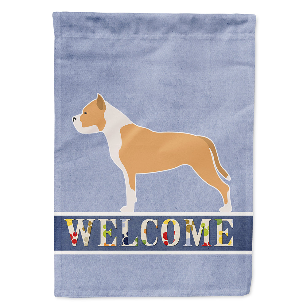 Staffordshire Bull Terrier Welcome House Flag 28x40 Porch Sleeve Pole Decorative Outside Yard Banner Artwork Wall Hanging, Polyester