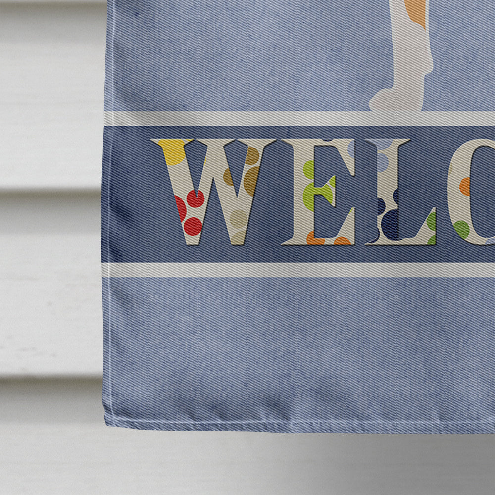 Staffordshire Bull Terrier Welcome House Flag 28x40 Porch Sleeve Pole Decorative Outside Yard Banner Artwork Wall Hanging, Polyester