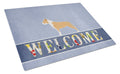 Staffordshire Bull Terrier Welcome Cutting Board Tempered Glass Kitchen Cutting Surface, Heat Resistant Chopping, Non-Slip Feet, Food Prep & Serving