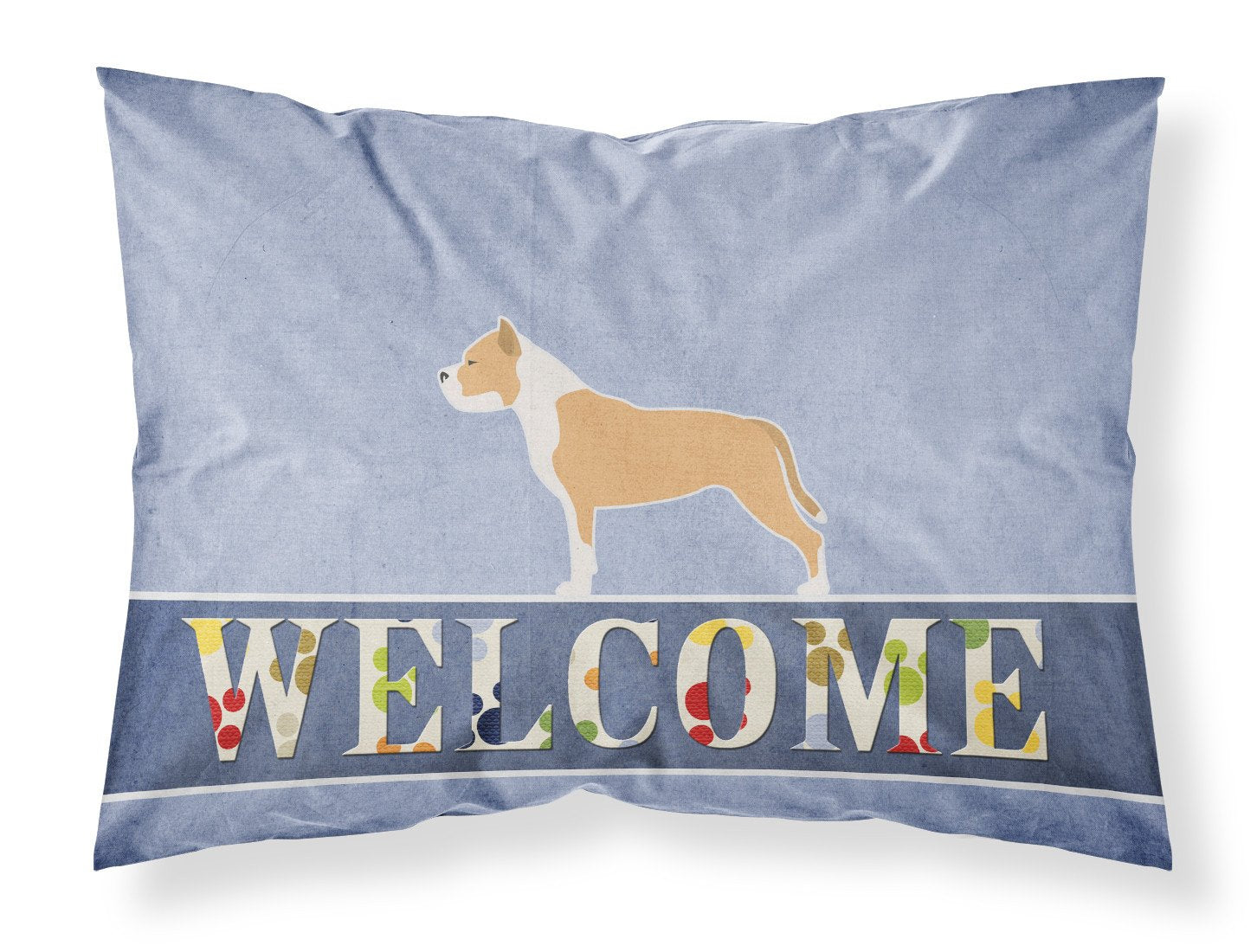 Staffordshire Bull Terrier Welcome Standard Pillowcase Lightweight Super Soft Easy Care Decorative Artwork Pillowcase, Standard