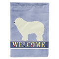 Komondor Welcome House Flag 28x40 Porch Sleeve Pole Decorative Outside Yard Banner Artwork Wall Hanging, Polyester