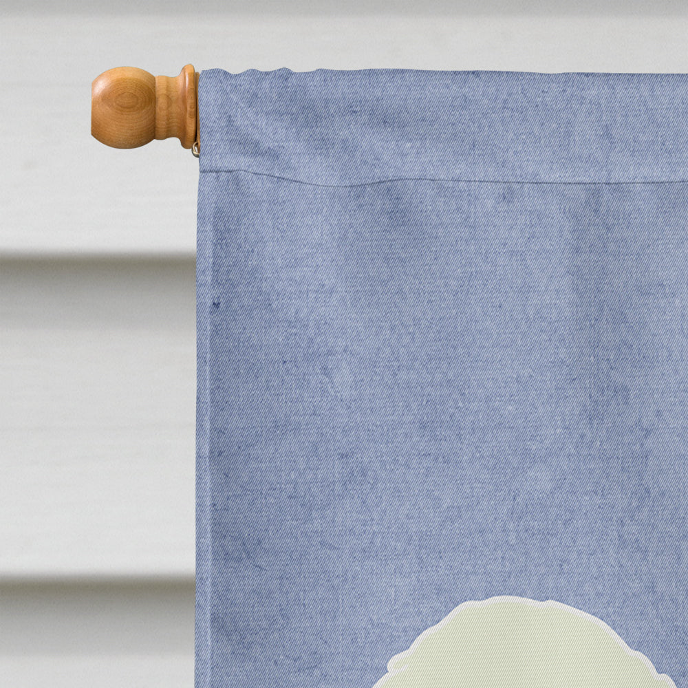 Komondor Welcome House Flag 28x40 Porch Sleeve Pole Decorative Outside Yard Banner Artwork Wall Hanging, Polyester
