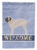 English Mastiff Welcome House Flag 28x40 Porch Sleeve Pole Decorative Outside Yard Banner Artwork Wall Hanging, Polyester