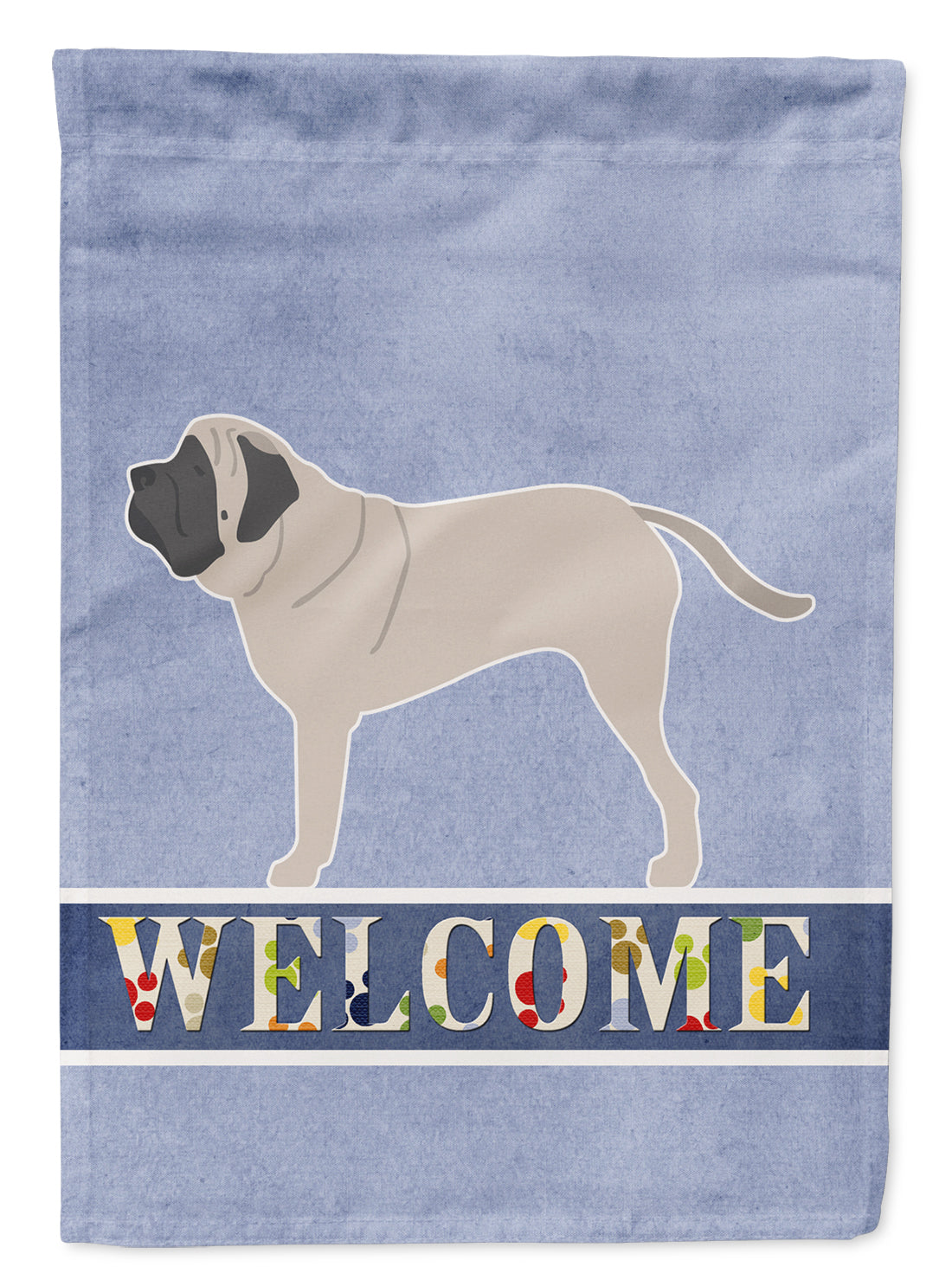 English Mastiff Welcome House Flag 28x40 Porch Sleeve Pole Decorative Outside Yard Banner Artwork Wall Hanging, Polyester