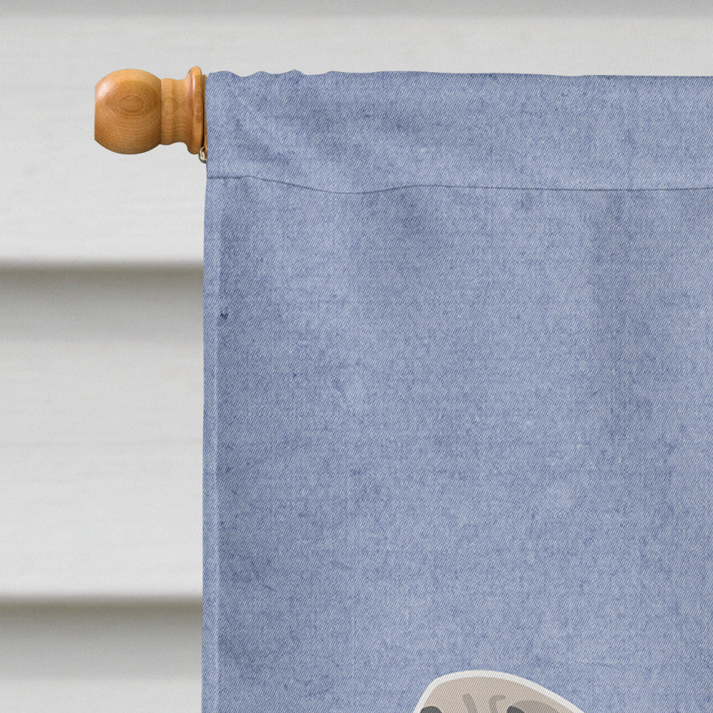 English Mastiff Welcome House Flag 28x40 Porch Sleeve Pole Decorative Outside Yard Banner Artwork Wall Hanging, Polyester