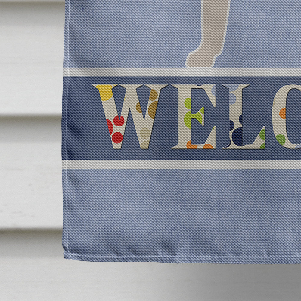 English Mastiff Welcome House Flag 28x40 Porch Sleeve Pole Decorative Outside Yard Banner Artwork Wall Hanging, Polyester