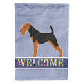 Airedale Terrier Welcome House Flag 28x40 Porch Sleeve Pole Decorative Outside Yard Banner Artwork Wall Hanging, Polyester