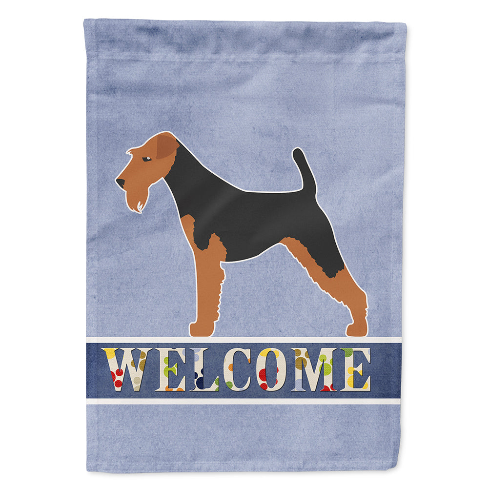 Airedale Terrier Welcome House Flag 28x40 Porch Sleeve Pole Decorative Outside Yard Banner Artwork Wall Hanging, Polyester
