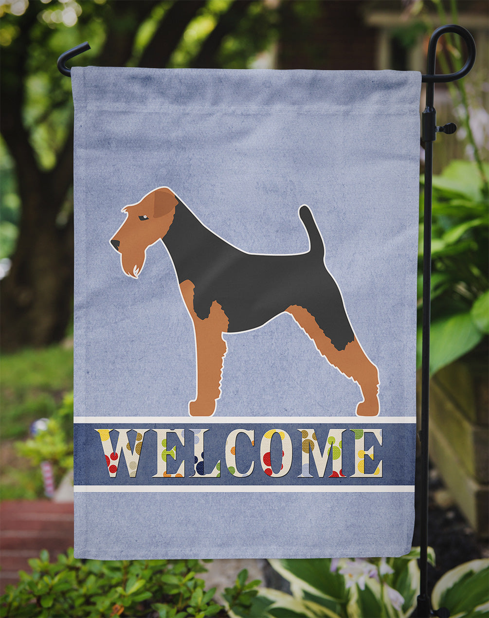 Airedale Terrier Welcome Garden Flag Mailbox Decorative Yard Banner Outside Patio Artwork for Flower Beds, Garden Size, Multicolor