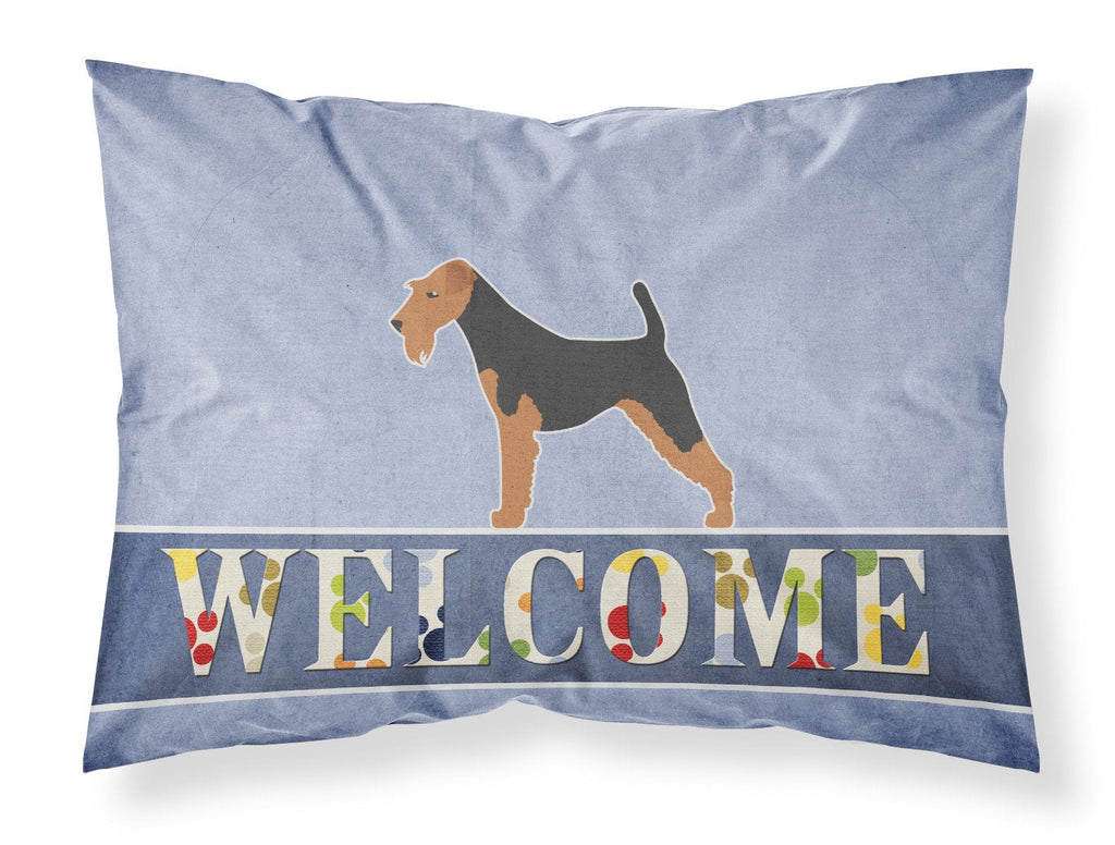 Airedale Terrier Welcome Standard Pillowcase Lightweight Super Soft Easy Care Decorative Artwork Pillowcase, Standard