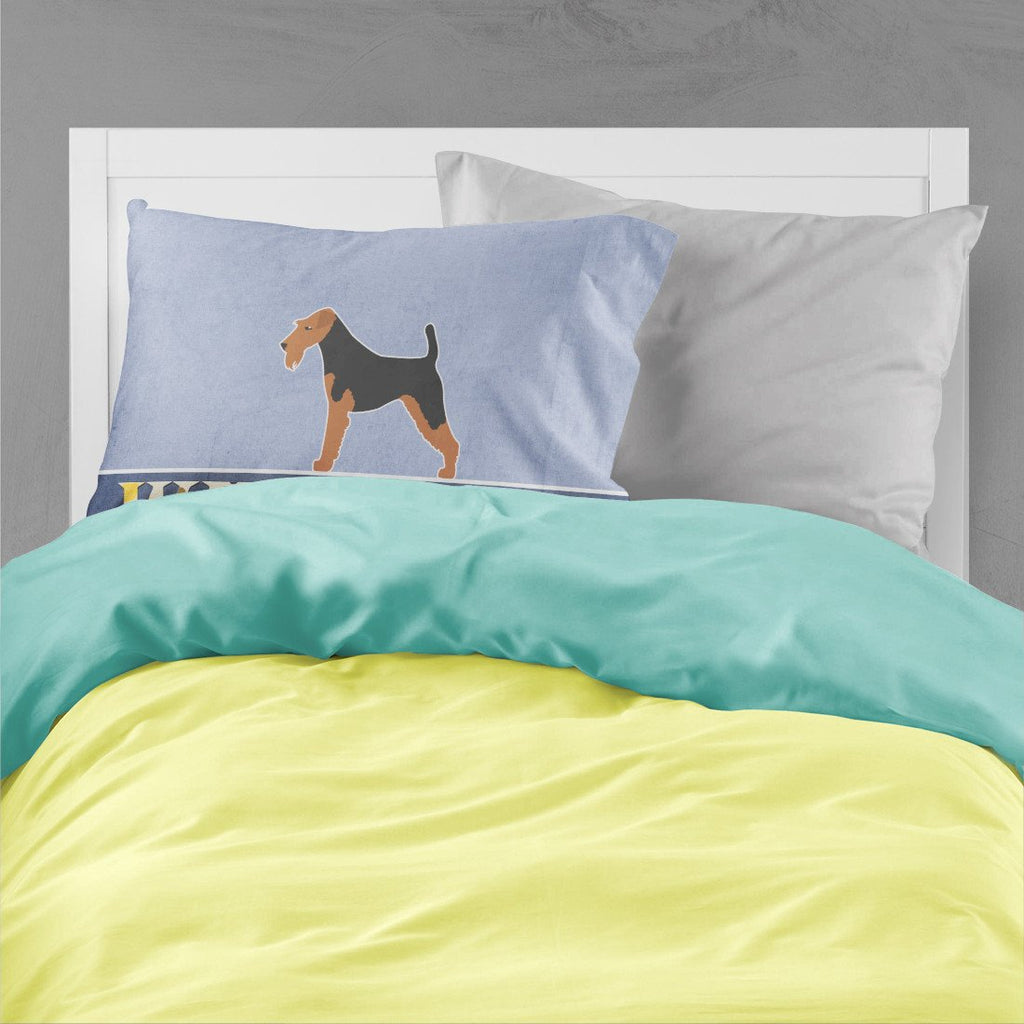 Airedale Terrier Welcome Standard Pillowcase Lightweight Super Soft Easy Care Decorative Artwork Pillowcase, Standard
