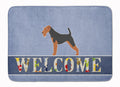 Airedale Terrier Welcome Memory Foam Kitchen Mat Machine Washable Anti-Fatigue Cushion Comfort Bath or Kitchen Rug