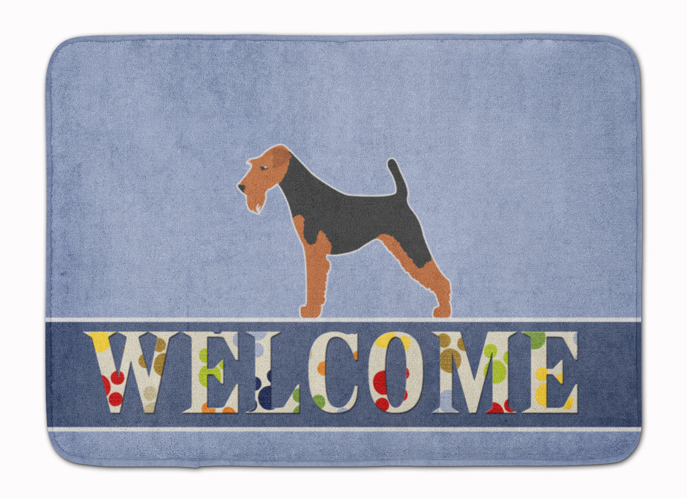 Airedale Terrier Welcome Memory Foam Kitchen Mat Machine Washable Anti-Fatigue Cushion Comfort Bath or Kitchen Rug