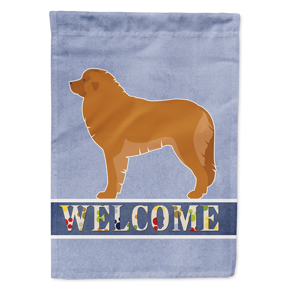 Leonberger Welcome House Flag 28x40 Porch Sleeve Pole Decorative Outside Yard Banner Artwork Wall Hanging, Polyester
