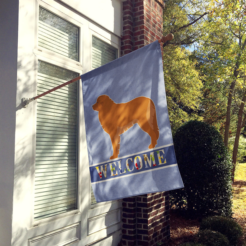 Leonberger Welcome House Flag 28x40 Porch Sleeve Pole Decorative Outside Yard Banner Artwork Wall Hanging, Polyester