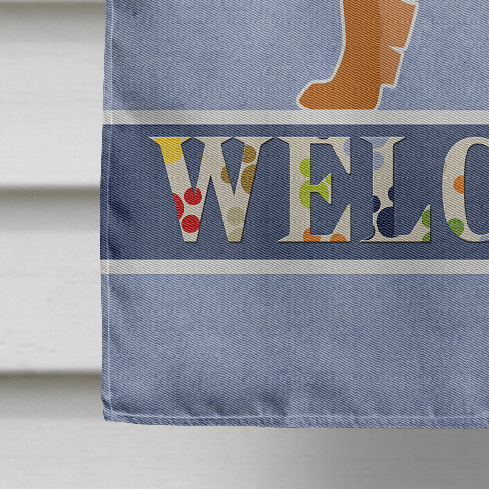 Leonberger Welcome House Flag 28x40 Porch Sleeve Pole Decorative Outside Yard Banner Artwork Wall Hanging, Polyester