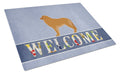 Leonberger Welcome Cutting Board Tempered Glass Kitchen Cutting Surface, Heat Resistant Chopping, Non-Slip Feet, Food Prep & Serving