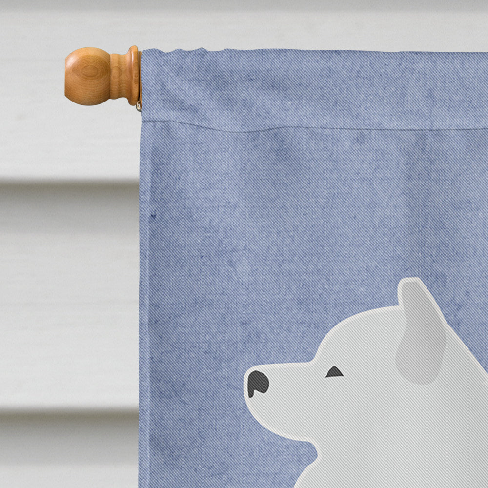 Samoyed Welcome House Flag 28x40 Porch Sleeve Pole Decorative Outside Yard Banner Artwork Wall Hanging, Polyester