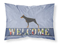 Doberman Pinscher Welcome Standard Pillowcase Lightweight Super Soft Easy Care Decorative Artwork Pillowcase, Standard