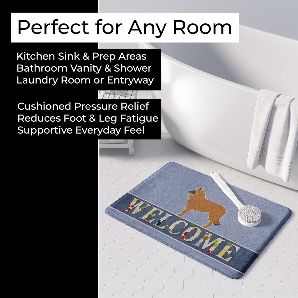 Belgian Shepherd Welcome Memory Foam Kitchen Mat Machine Washable Anti-Fatigue Cushion Comfort Bath or Kitchen Rug