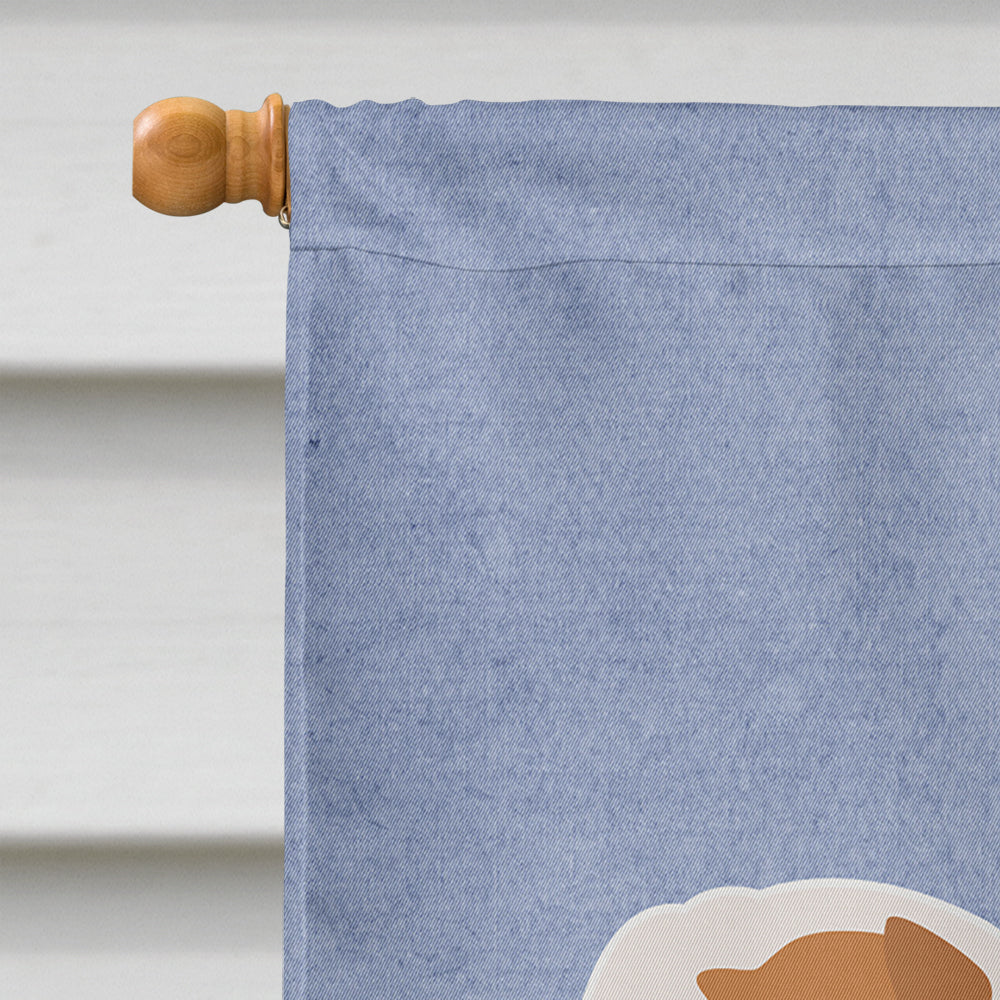 English Bulldog Welcome House Flag 28x40 Porch Sleeve Pole Decorative Outside Yard Banner Artwork Wall Hanging, Polyester