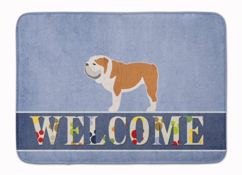 English Bulldog Welcome Memory Foam Kitchen Mat Machine Washable Anti-Fatigue Cushion Comfort Bath or Kitchen Rug