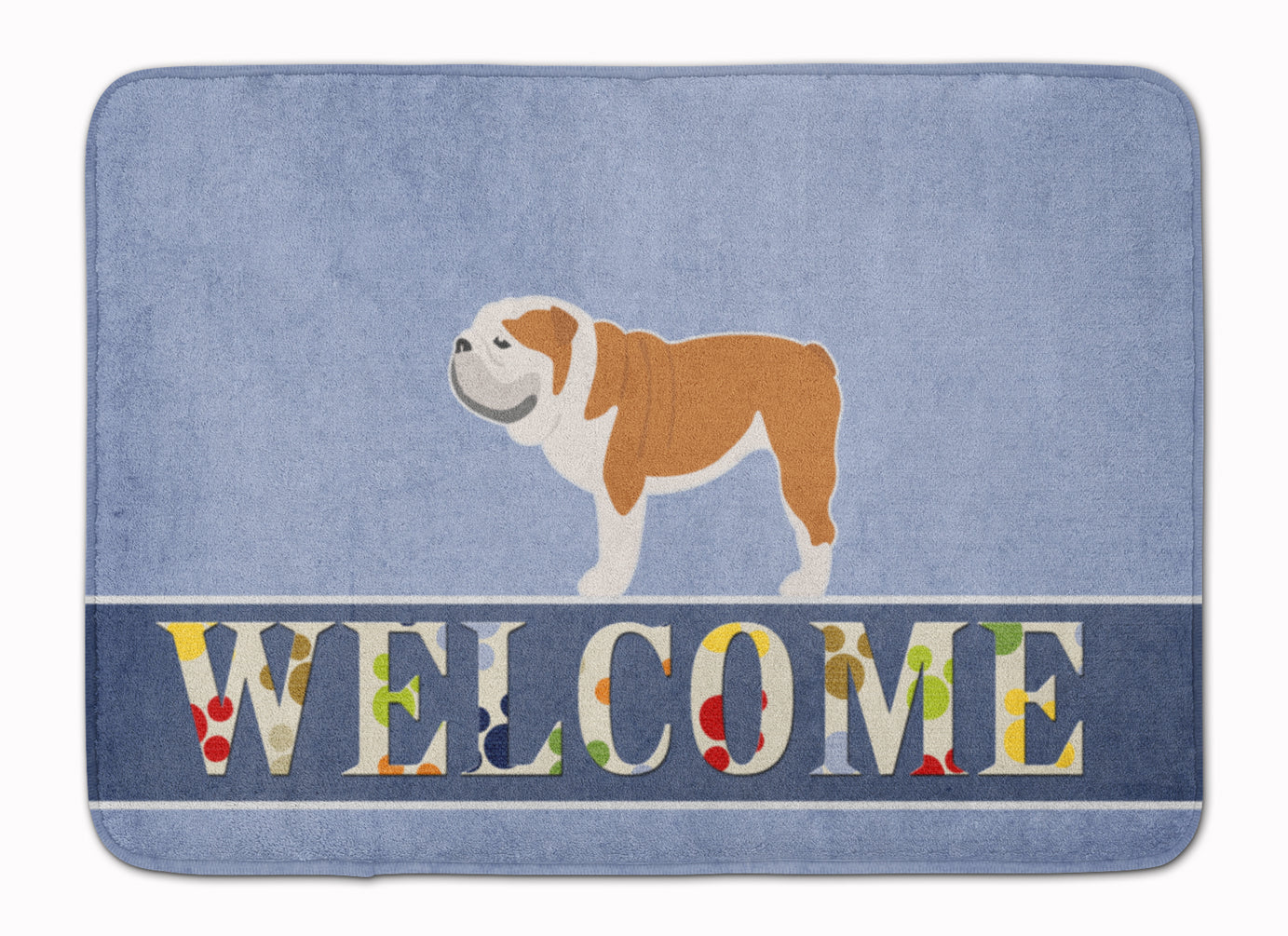 English Bulldog Welcome Memory Foam Kitchen Mat Machine Washable Anti-Fatigue Cushion Comfort Bath or Kitchen Rug