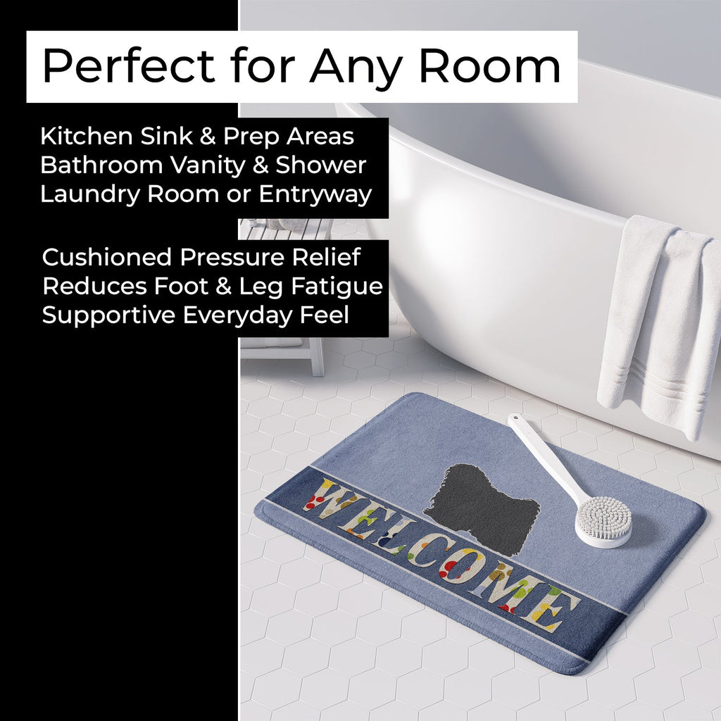Puli Welcome Memory Foam Kitchen Mat Machine Washable Anti-Fatigue Cushion Comfort Bath or Kitchen Rug