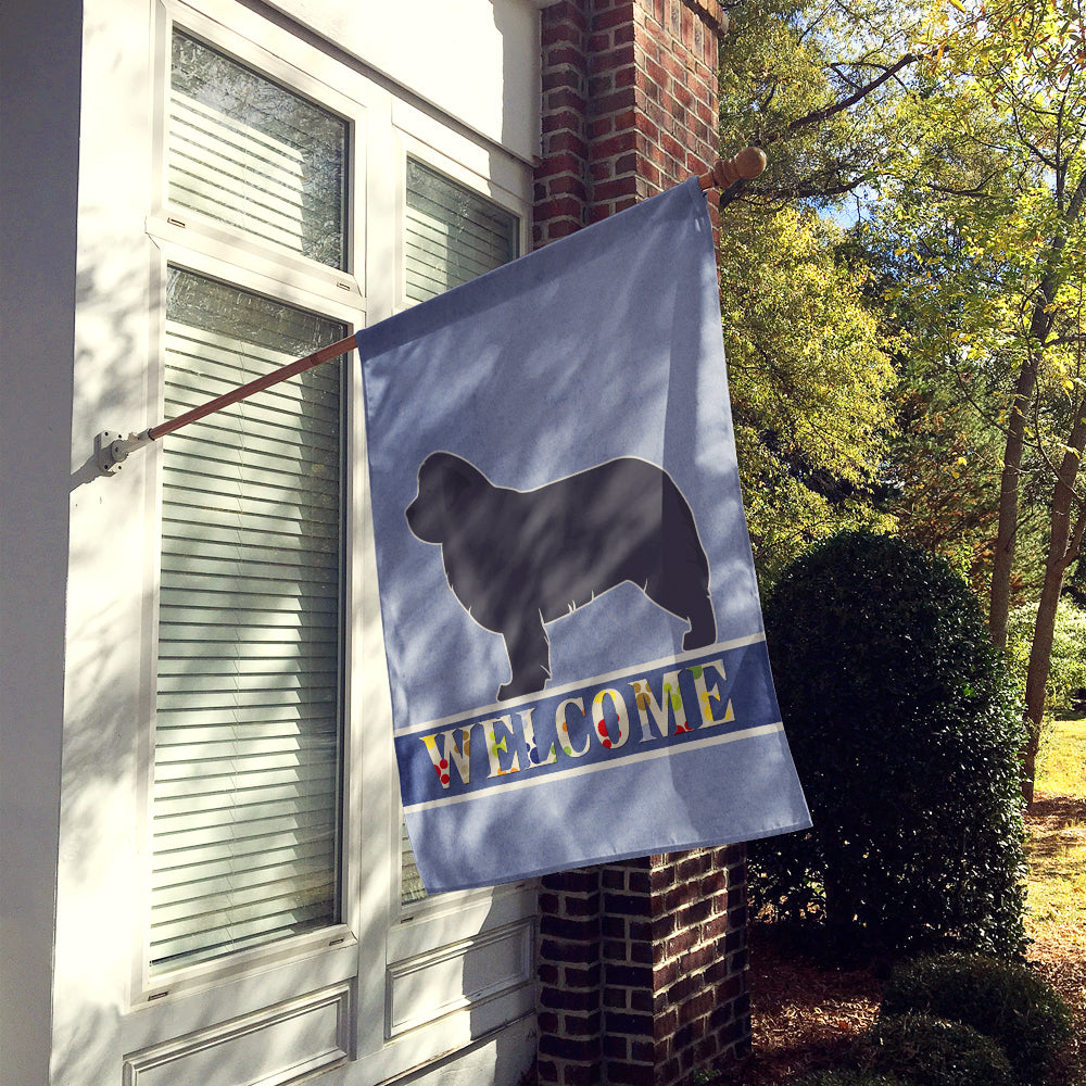 Newfoundland Welcome House Flag 28x40 Porch Sleeve Pole Decorative Outside Yard Banner Artwork Wall Hanging, Polyester