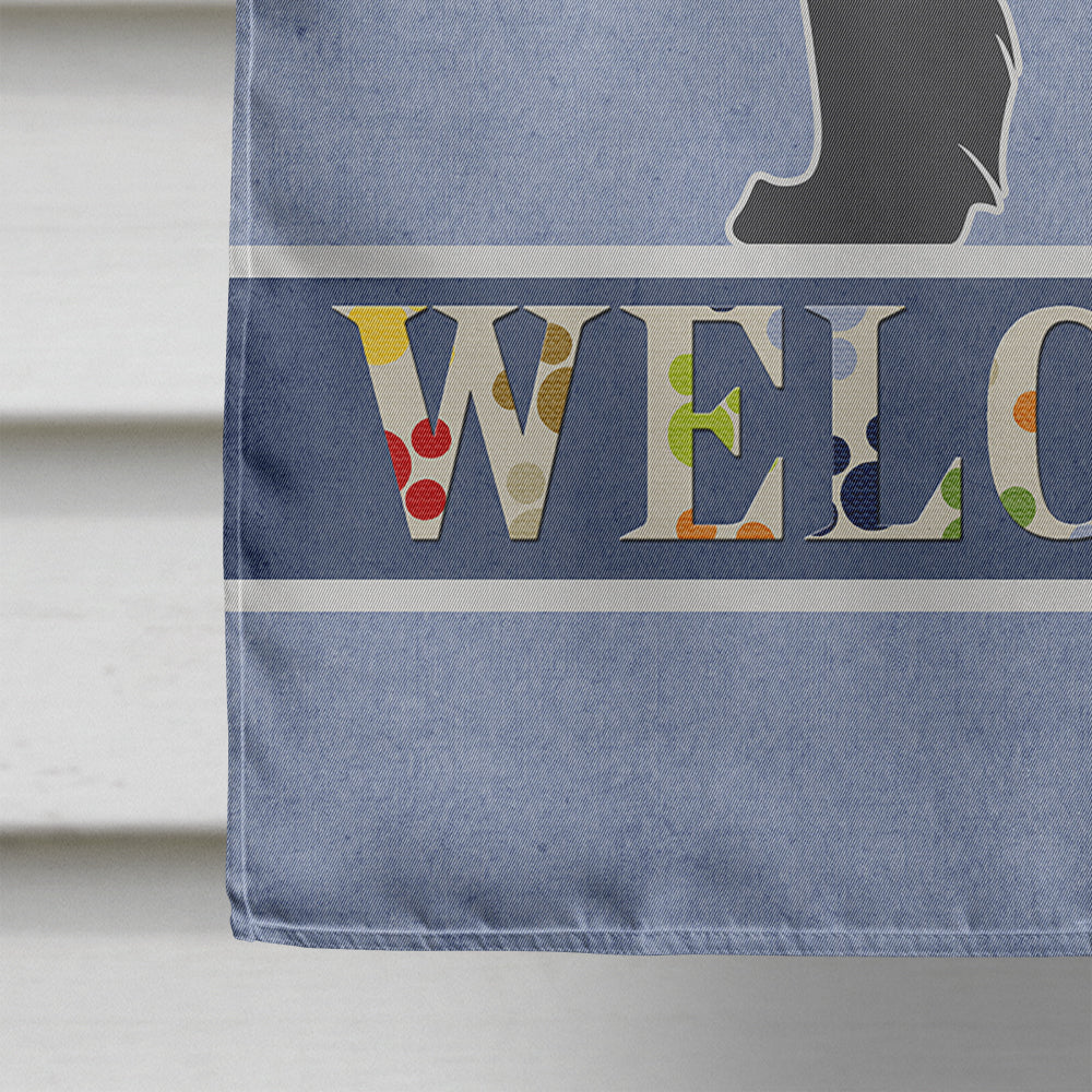 Newfoundland Welcome House Flag 28x40 Porch Sleeve Pole Decorative Outside Yard Banner Artwork Wall Hanging, Polyester