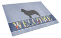 Newfoundland Welcome Cutting Board Tempered Glass Kitchen Cutting Surface, Heat Resistant Chopping, Non-Slip Feet, Food Prep & Serving