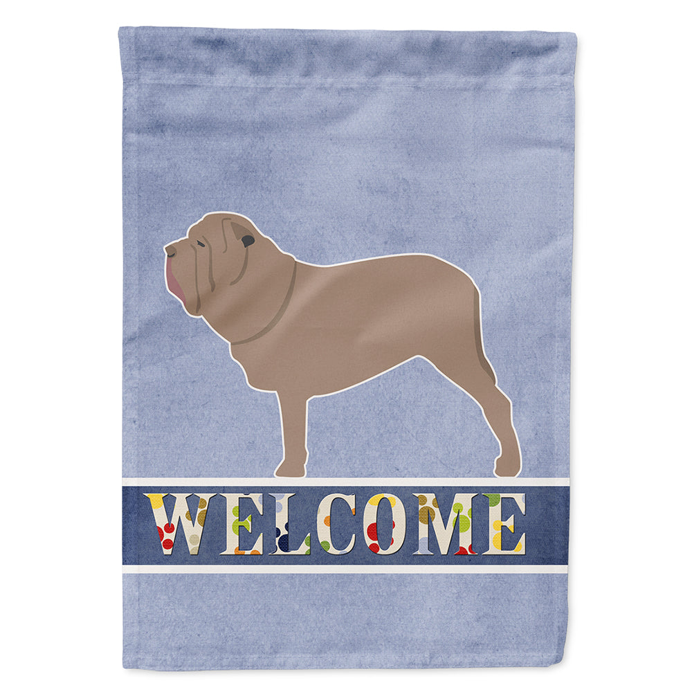 Neapolitan Mastiff Welcome House Flag 28x40 Porch Sleeve Pole Decorative Outside Yard Banner Artwork Wall Hanging, Polyester