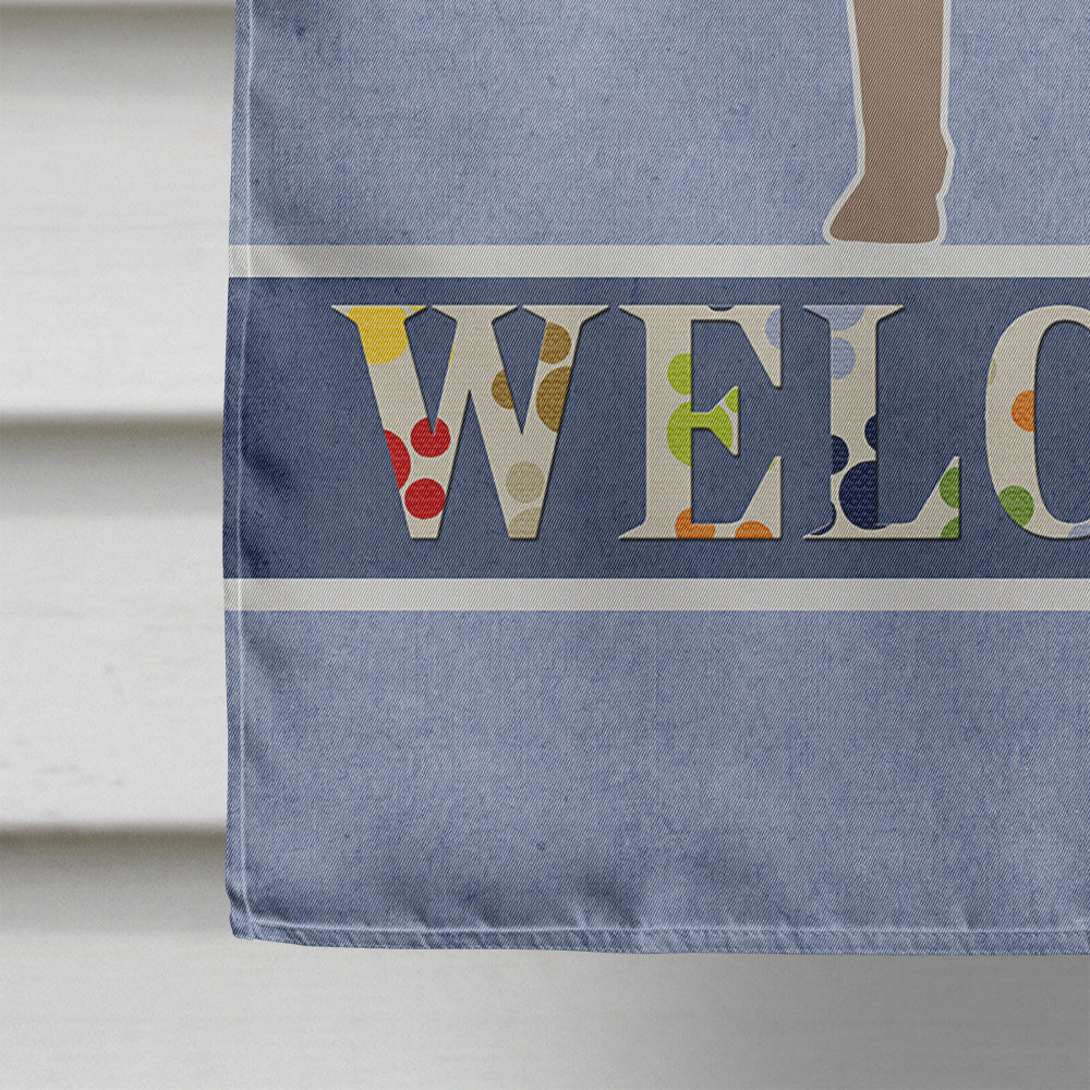 Neapolitan Mastiff Welcome House Flag 28x40 Porch Sleeve Pole Decorative Outside Yard Banner Artwork Wall Hanging, Polyester