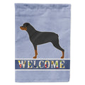 Rottweiler Welcome House Flag 28x40 Porch Sleeve Pole Decorative Outside Yard Banner Artwork Wall Hanging, Polyester