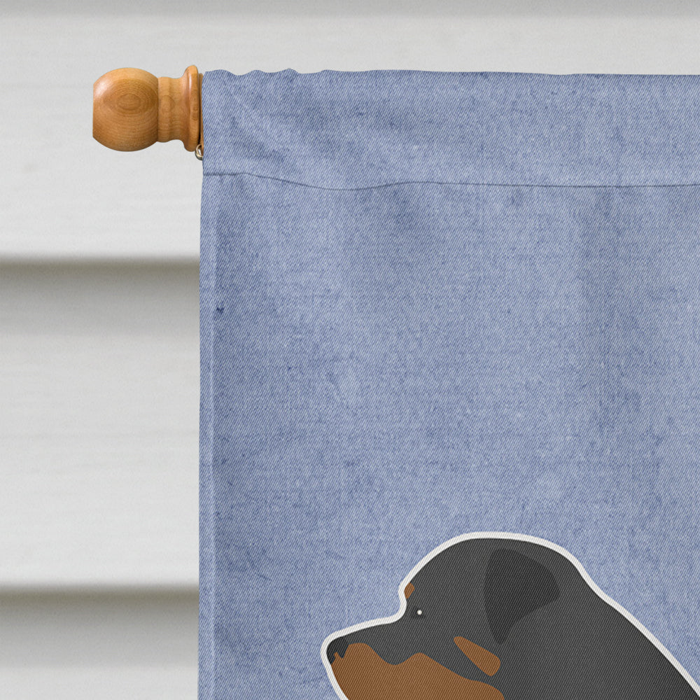 Rottweiler Welcome House Flag 28x40 Porch Sleeve Pole Decorative Outside Yard Banner Artwork Wall Hanging, Polyester