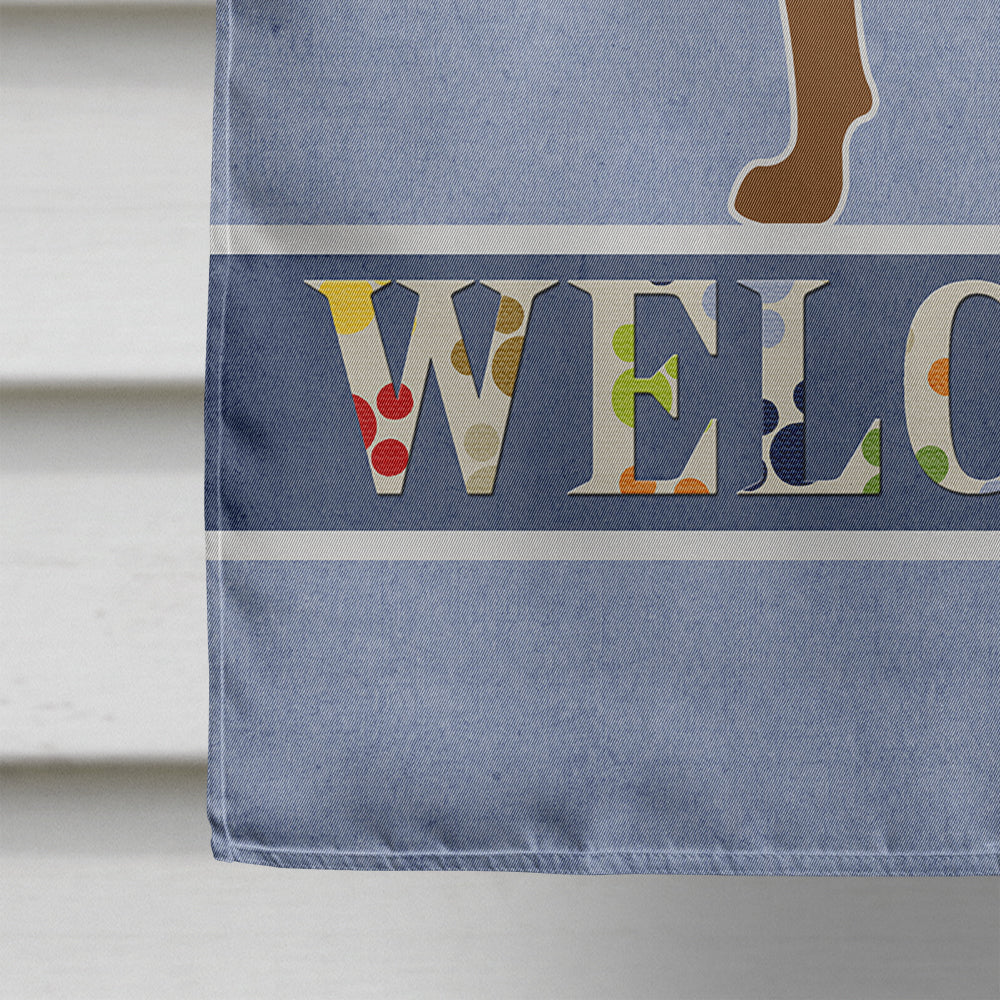 Rottweiler Welcome House Flag 28x40 Porch Sleeve Pole Decorative Outside Yard Banner Artwork Wall Hanging, Polyester
