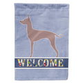 Dogo Argentino Welcome House Flag 28x40 Porch Sleeve Pole Decorative Outside Yard Banner Artwork Wall Hanging, Polyester