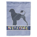 Portuguese Water Dog Welcome House Flag 28x40 Porch Sleeve Pole Decorative Outside Yard Banner Artwork Wall Hanging, Polyester